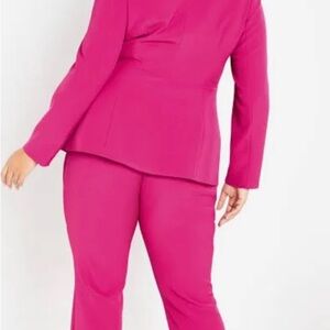 City Chic Sabine Jacket pop pink Size M 18 NWT